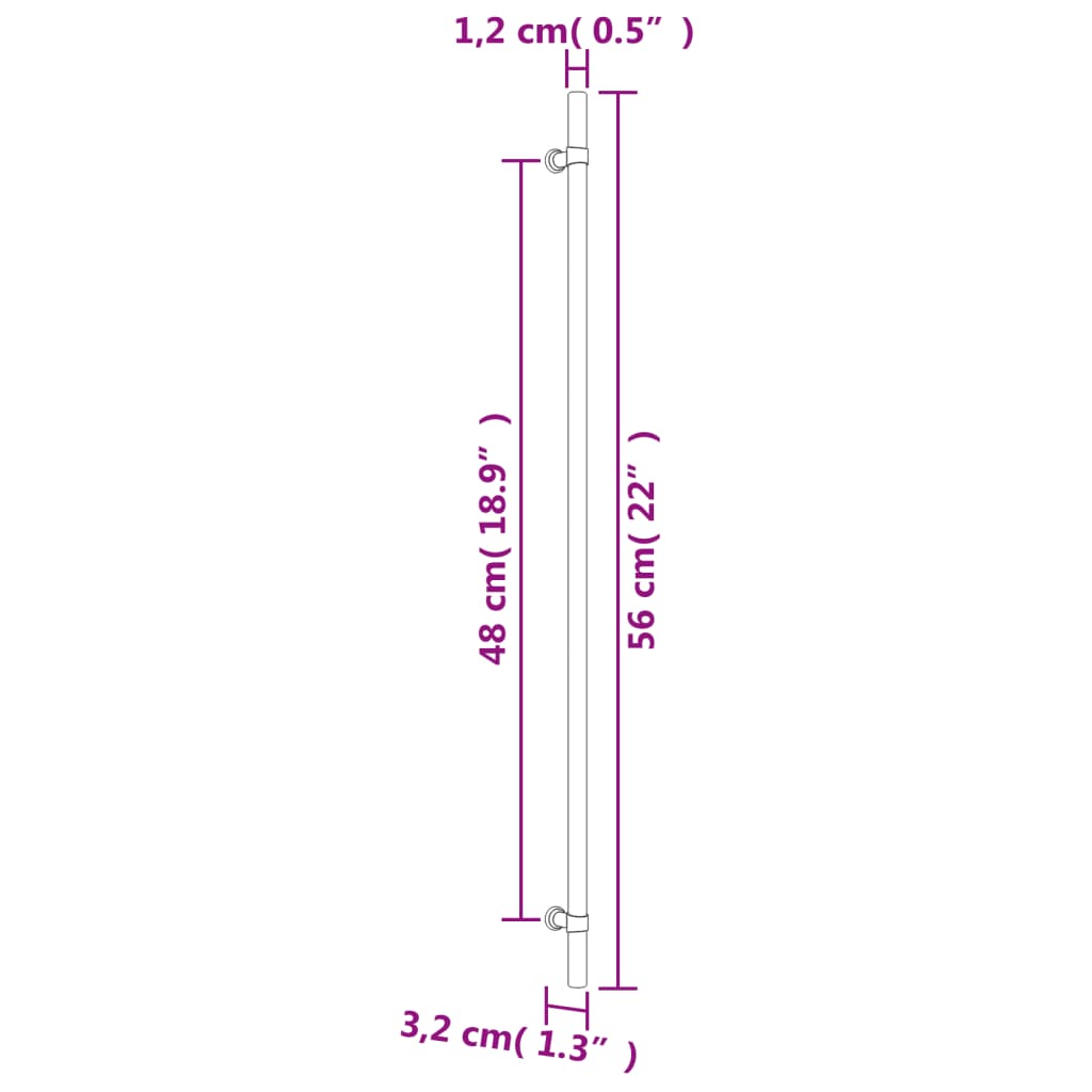 Schrankgriffe 20 Stück silber 480 mm Edelstahl