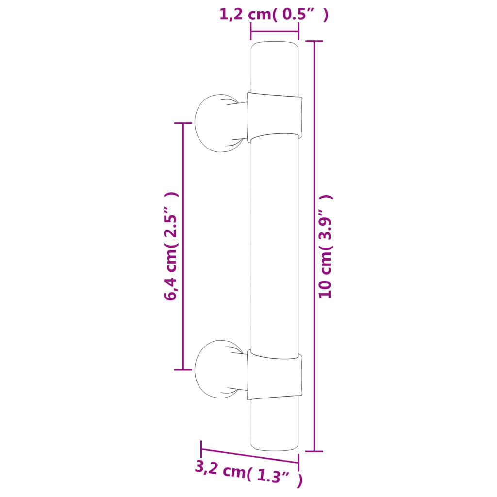 Schrankgriffe 20 Stück schwarz 64 mm Edelstahl