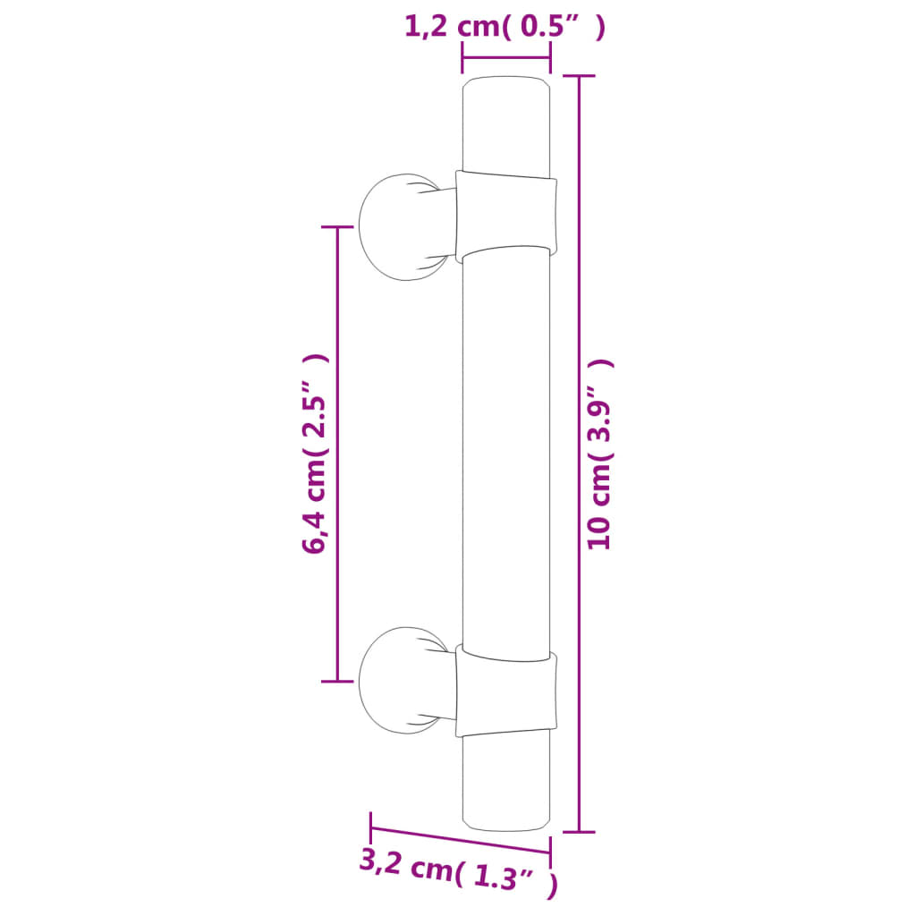 Poignées d'armoire 20 pcs bronze 64 mm acier inoxydable