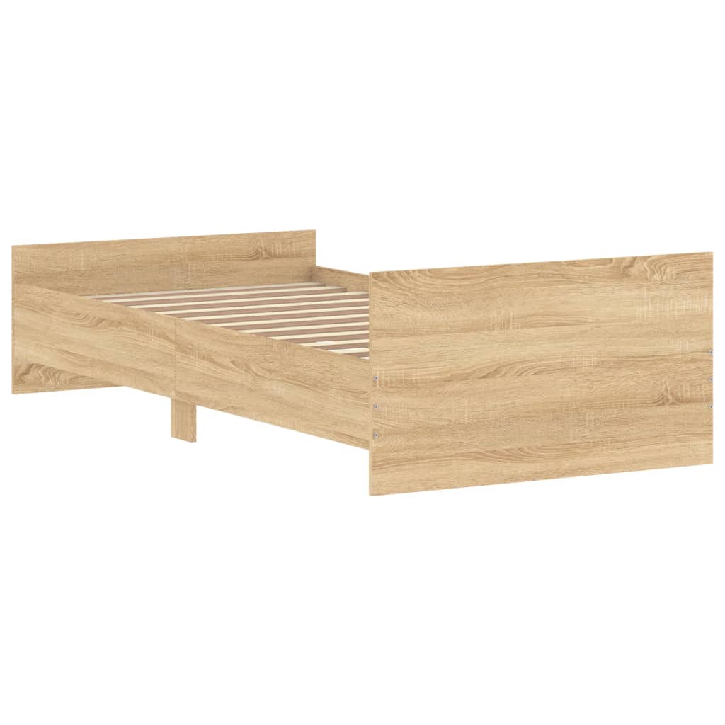 Bed frame without mattress sonoma oak 90x200 cm