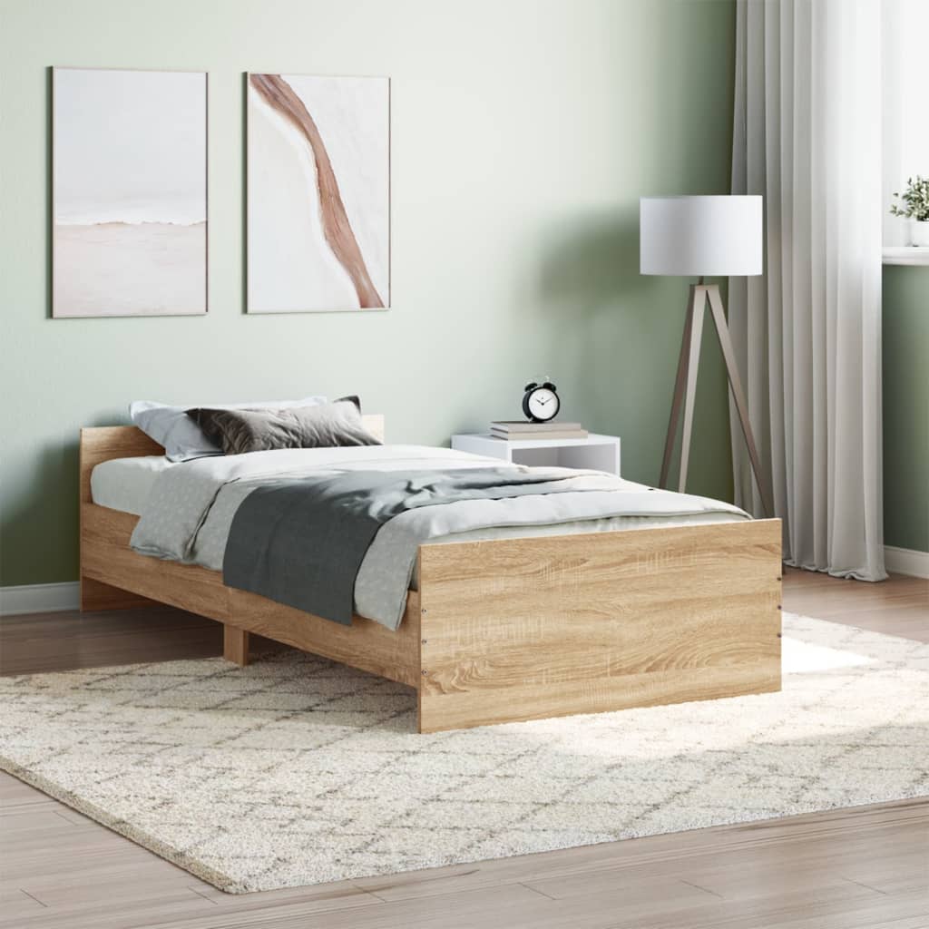 Bed frame without mattress sonoma oak 90x200 cm