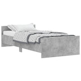 Bed frame without mattress concrete gray 90x200 cm