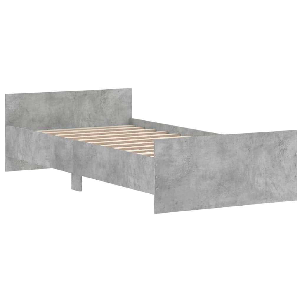 Bed frame without mattress concrete gray 90x200 cm