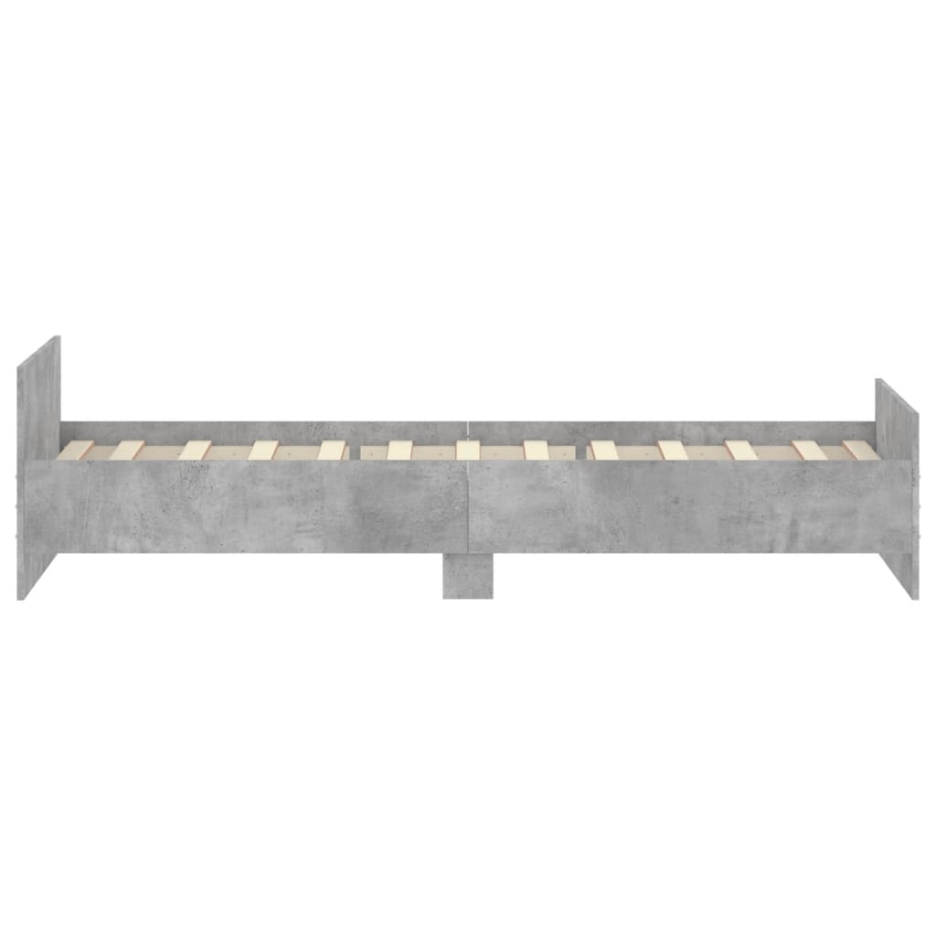 Bed frame without mattress concrete gray 90x200 cm