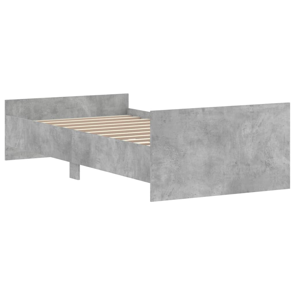 Bed frame without mattress concrete gray 90x200 cm