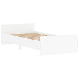 Cadre de lit sans matelas blanc 100x200 cm bois d'ingénierie