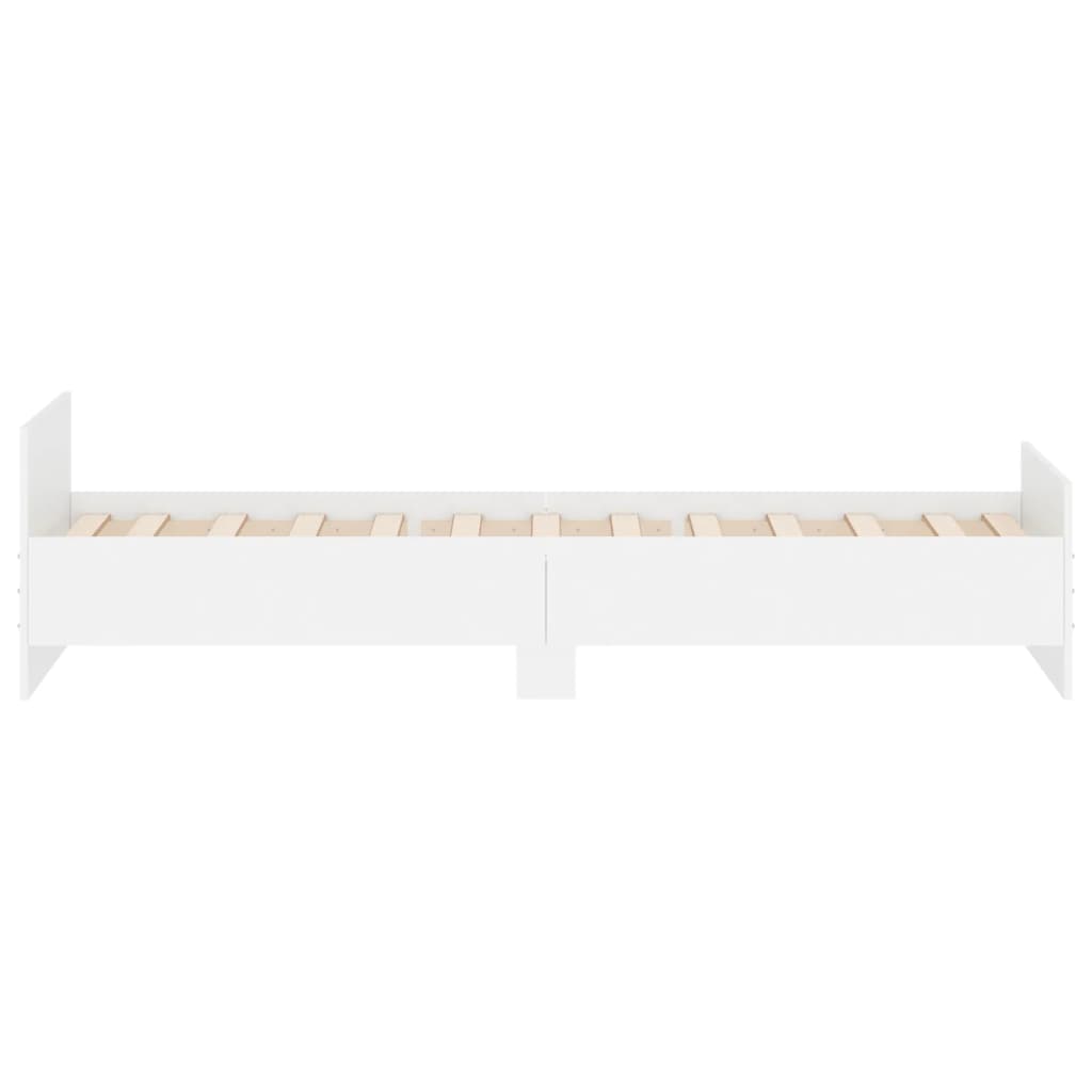 Cadre de lit sans matelas blanc 100x200 cm bois d'ingénierie