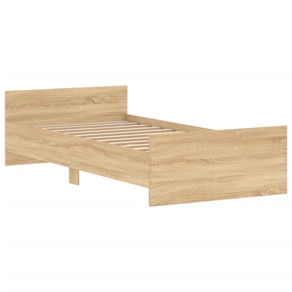 Bed frame without mattress sonoma oak 100x200 cm