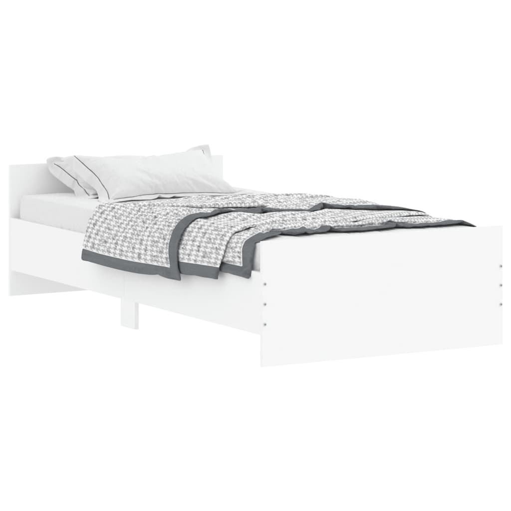 Cadre de lit sans matelas blanc 90x190 cm bois d'ingénierie