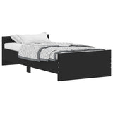 Cadre de lit sans matelas noir 90x190 cm bois ingénierie