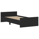 Cadre de lit sans matelas noir 90x190 cm bois ingénierie