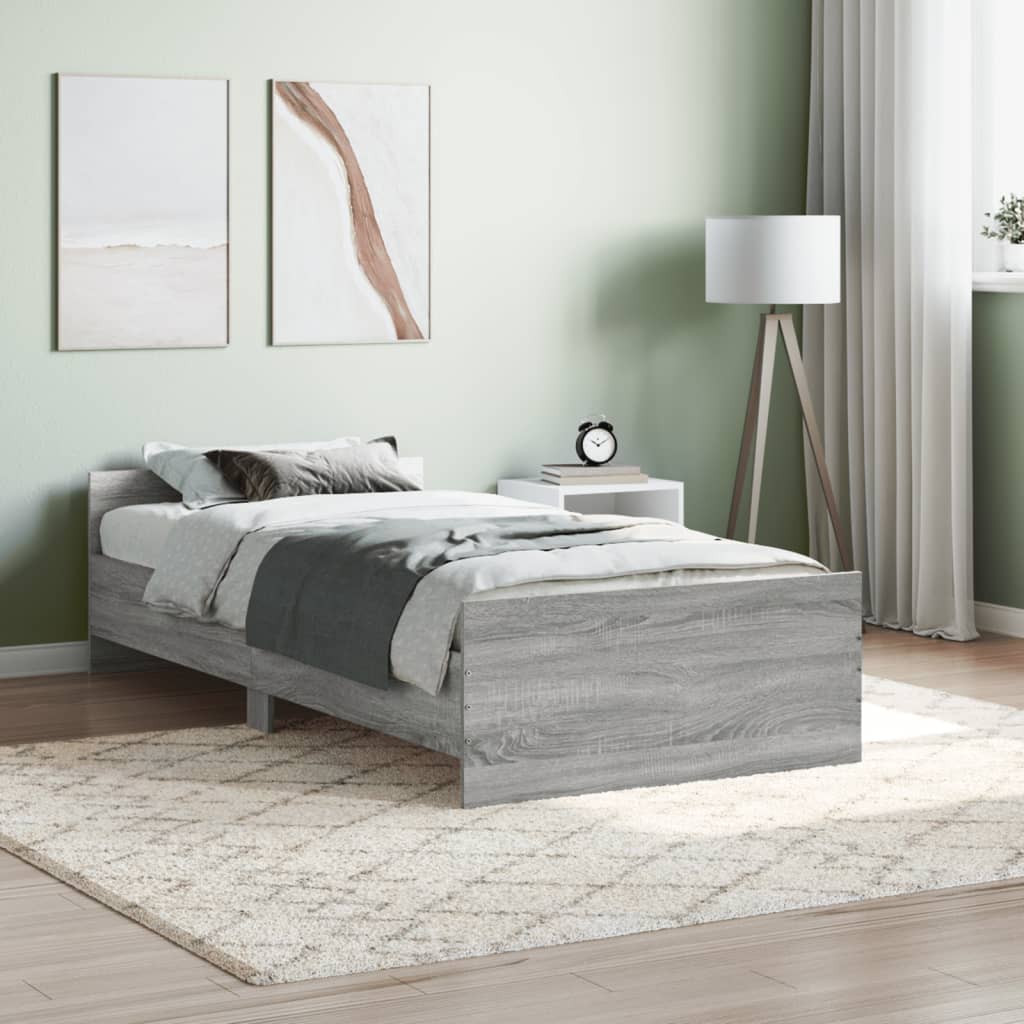 Bed frame without mattress sonoma gray 90x190 cm