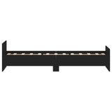 Cadre de lit sans matelas noir 75x190 cm bois ingénierie