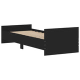 Cadre de lit sans matelas noir 75x190 cm bois ingénierie