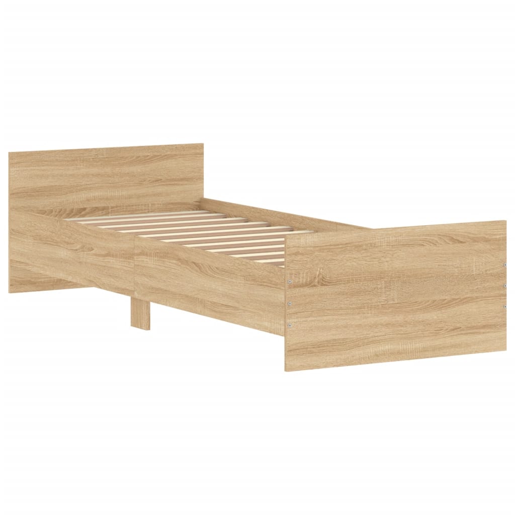 Bed frame without mattress sonoma oak 75x190 cm