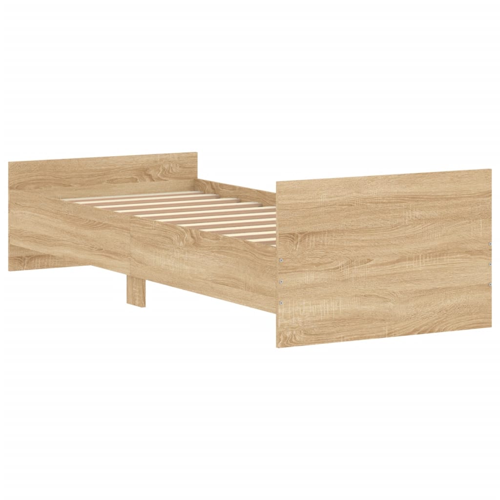 Bed frame without mattress sonoma oak 75x190 cm