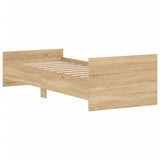 Bed frame without mattress sonoma oak 75x190 cm