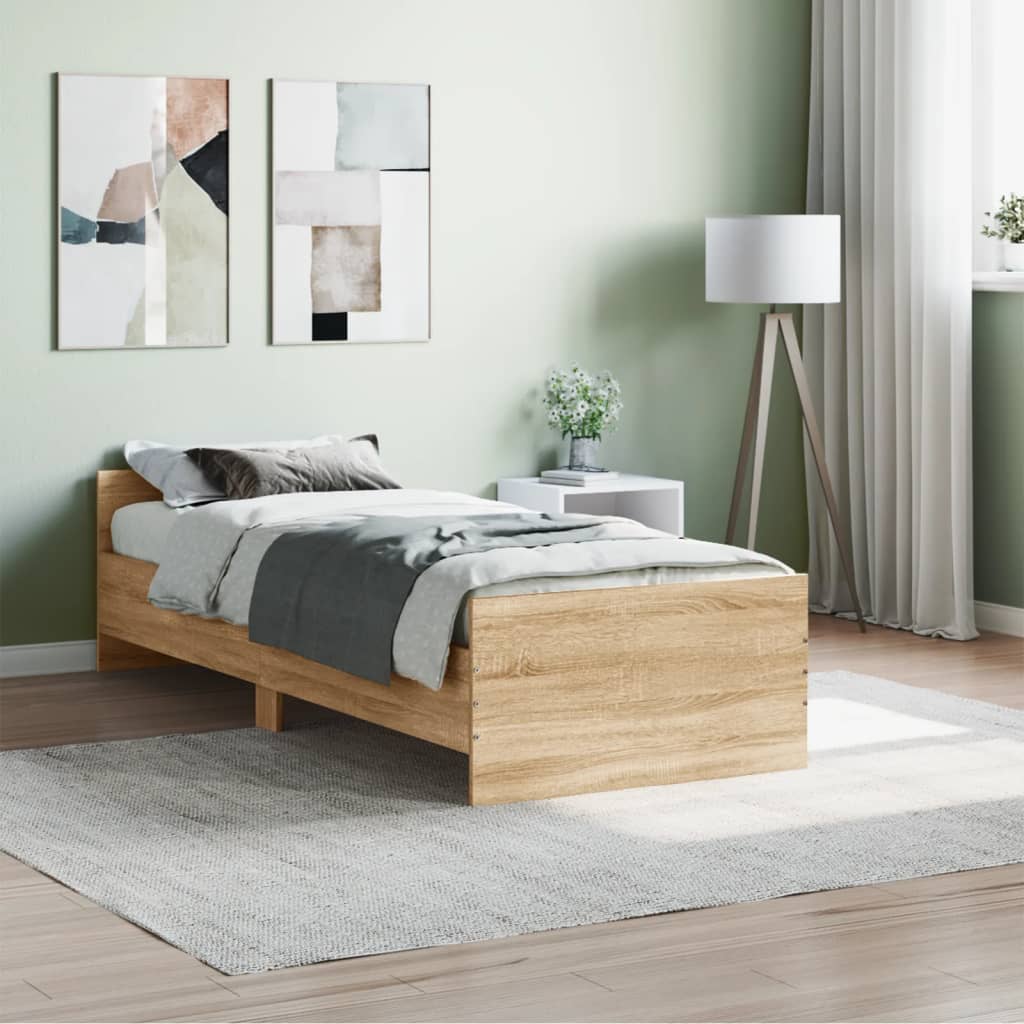 Bed frame without mattress sonoma oak 75x190 cm