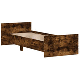 Cadre de lit sans matelas chêne fumé 75x190cm bois d'ingénierie