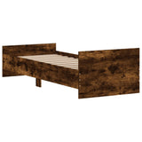 Bed frame without mattress smoked oak 75x190cm engineered wood