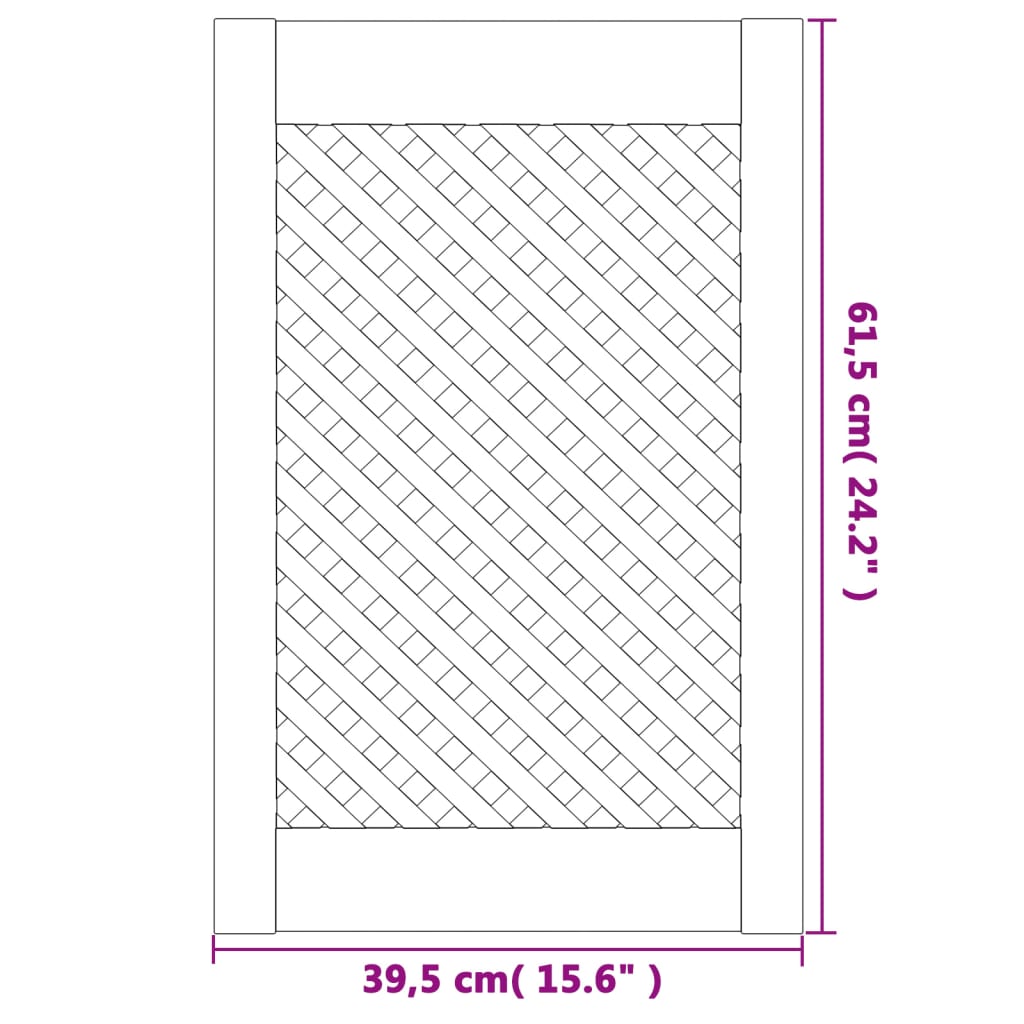 Portes d'armoires en treillis 2 pcs 39,5x61,5 cm pin massif