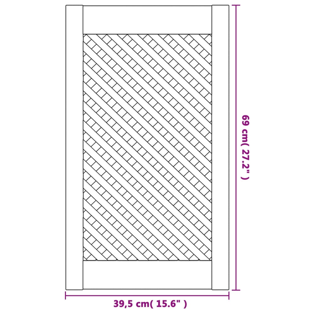 Portes d'armoires en treillis 2 pcs 39,5x69 cm pin massif