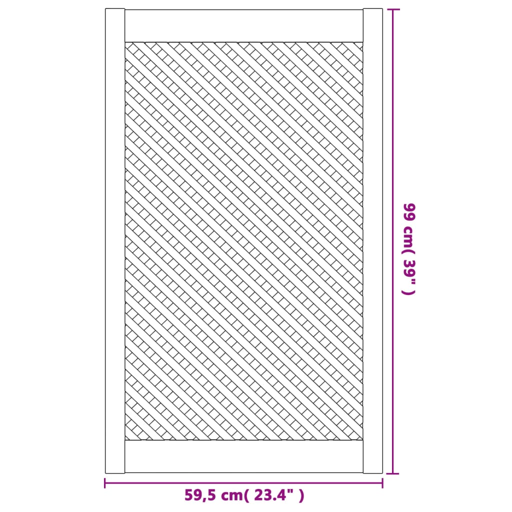 Portes d'armoires en treillis 2 pcs 59,5x99 cm pin massif