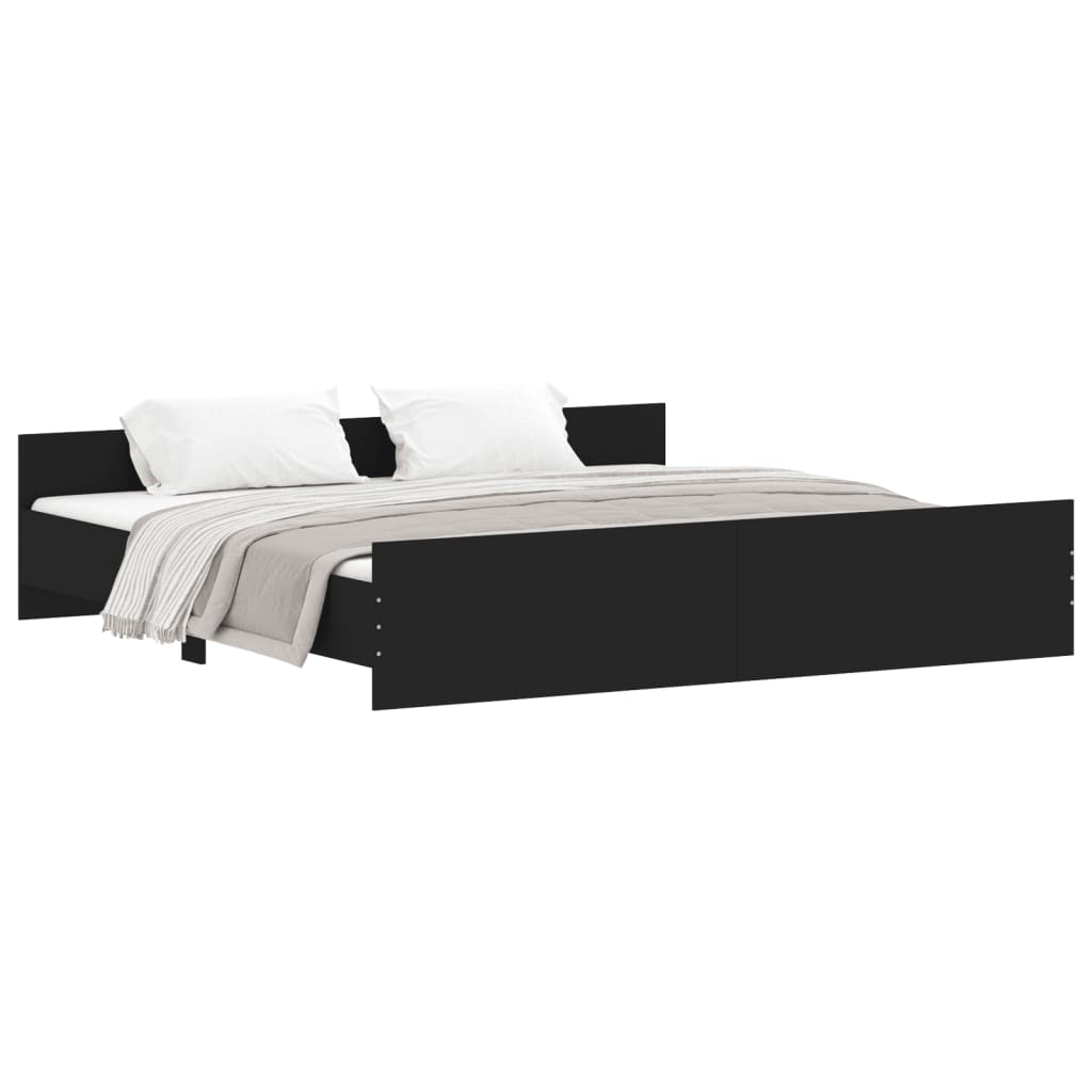 Cadre de lit sans matelas noir 200x200 cm