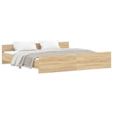 Bed frame without mattress sonoma oak 200x200 cm