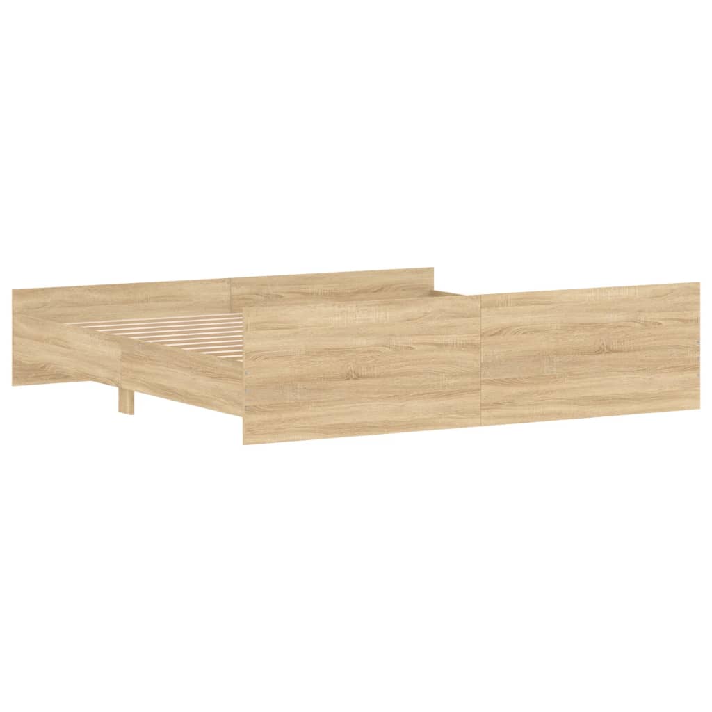 Bed frame without mattress sonoma oak 200x200 cm