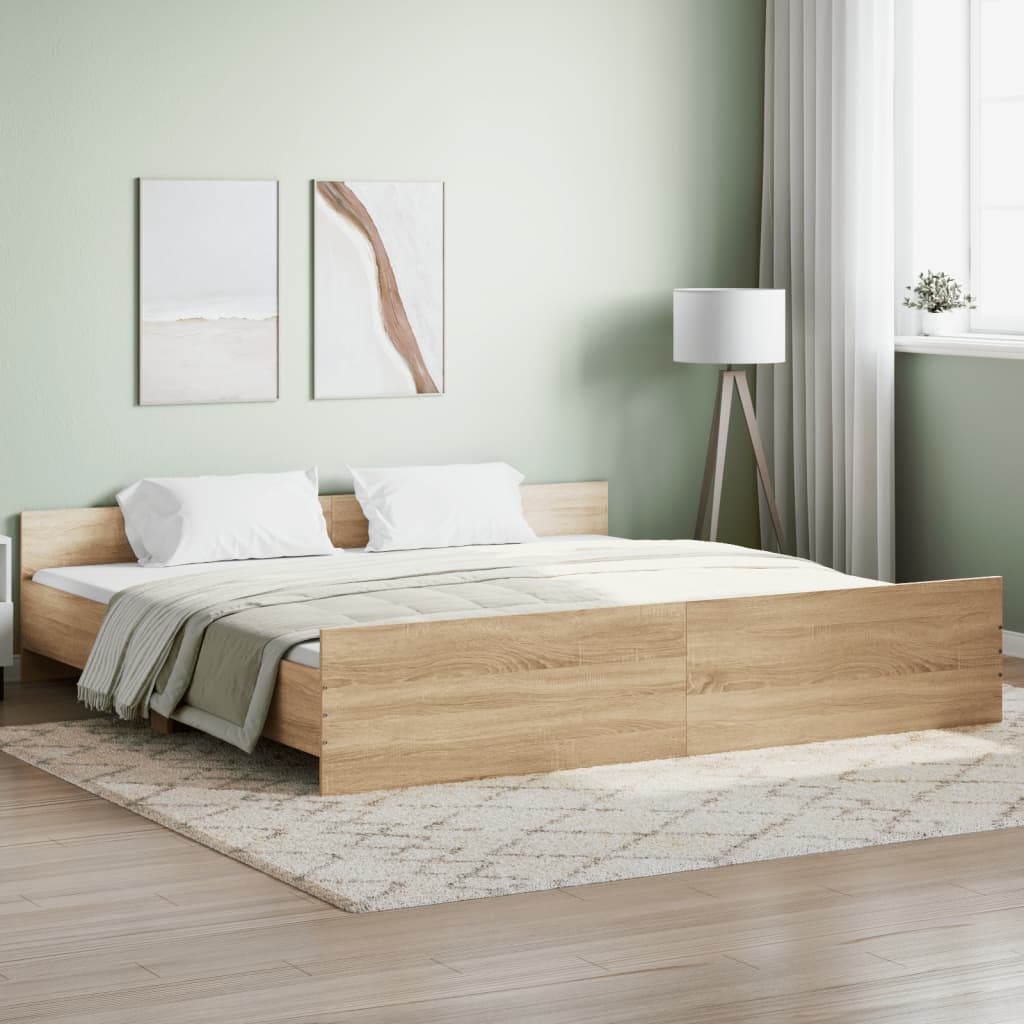 Bed frame without mattress sonoma oak 200x200 cm