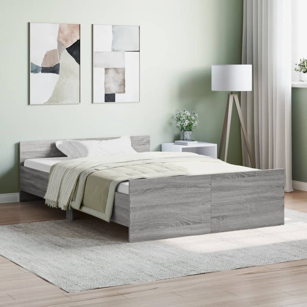 Cadre de lit sans matelas sonoma gris 120x200 cm