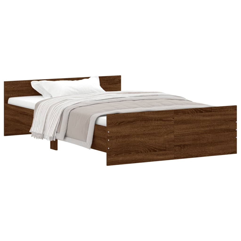 Cadre de lit sans matelas chêne marron 120x200 cm