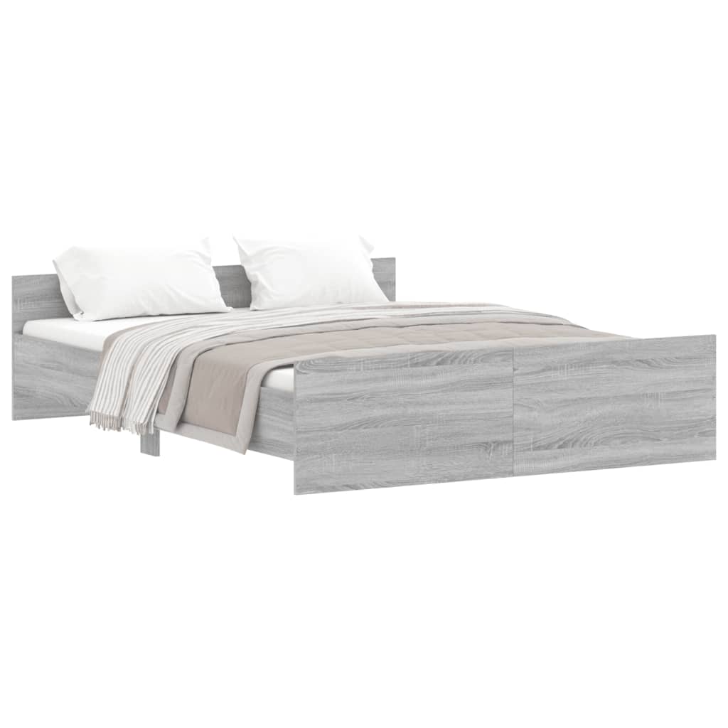 Cadre de lit sans matelas sonoma gris 140x200 cm