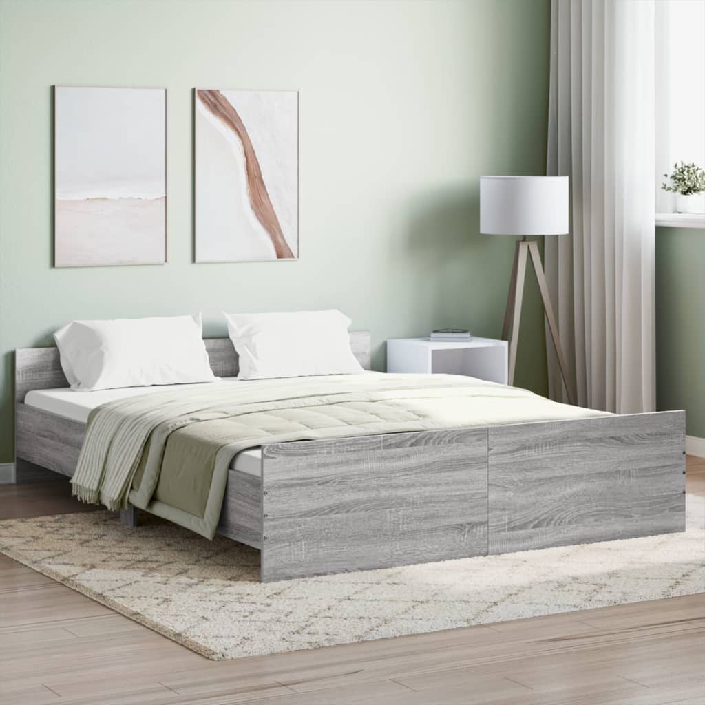 Cadre de lit sans matelas sonoma gris 140x200 cm