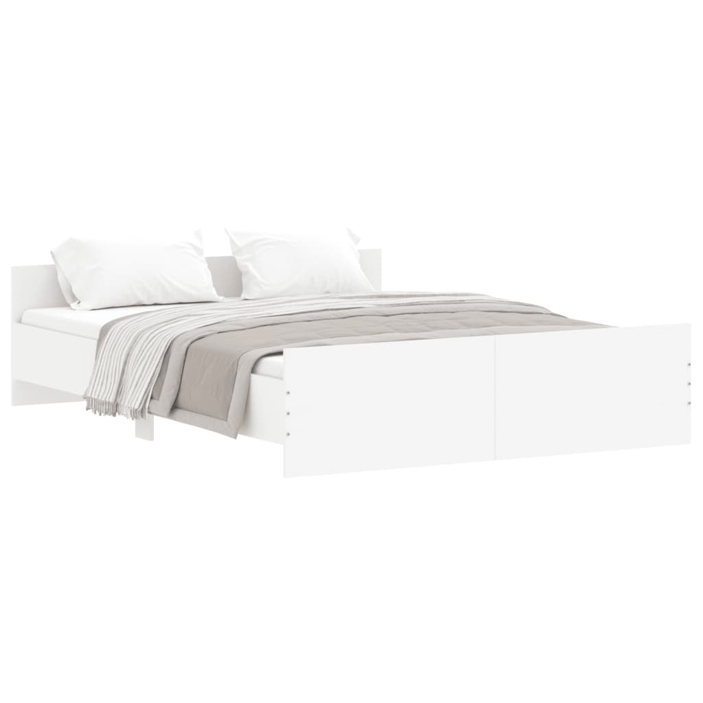 Cadre de lit sans matelas blanc 150x200 cm