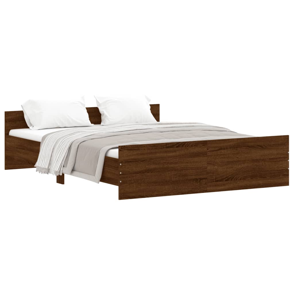 Cadre de lit sans matelas chêne marron 150x200 cm