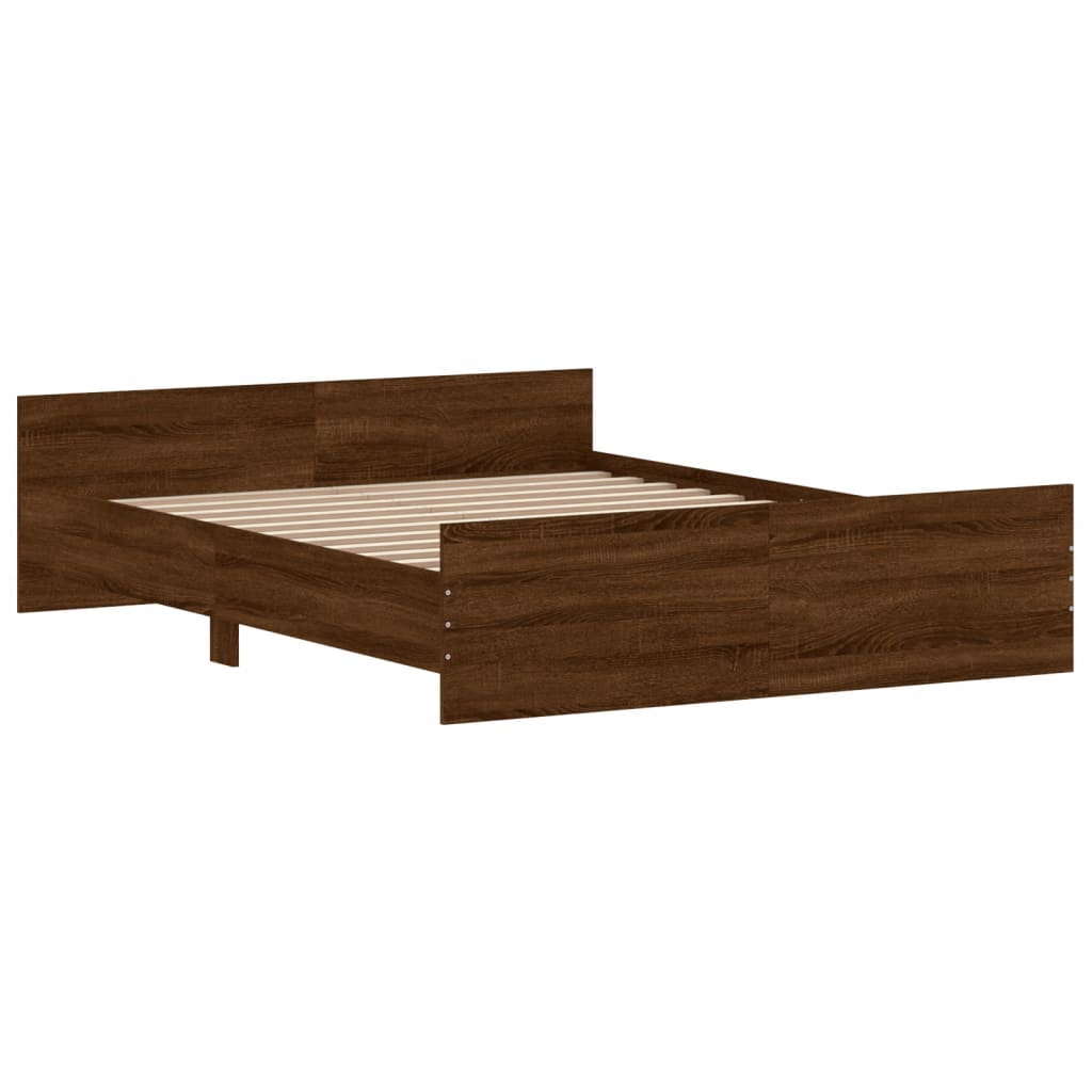 Cadre de lit sans matelas chêne marron 150x200 cm