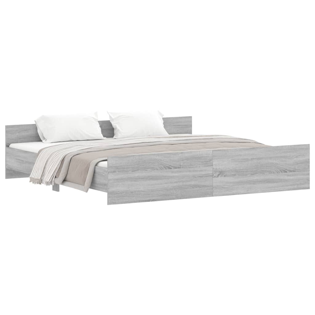 Cadre de lit sans matelas sonoma gris 180x200 cm