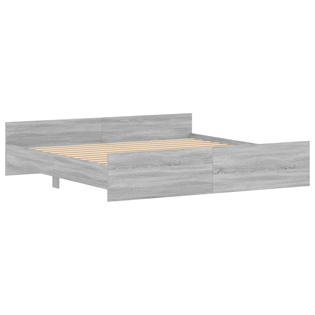 Cadre de lit sans matelas sonoma gris 180x200 cm