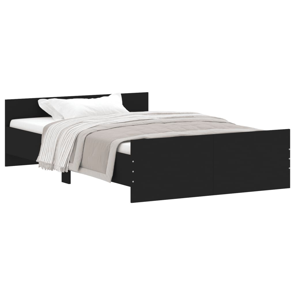 Cadre de lit sans matelas noir 120x190 cm