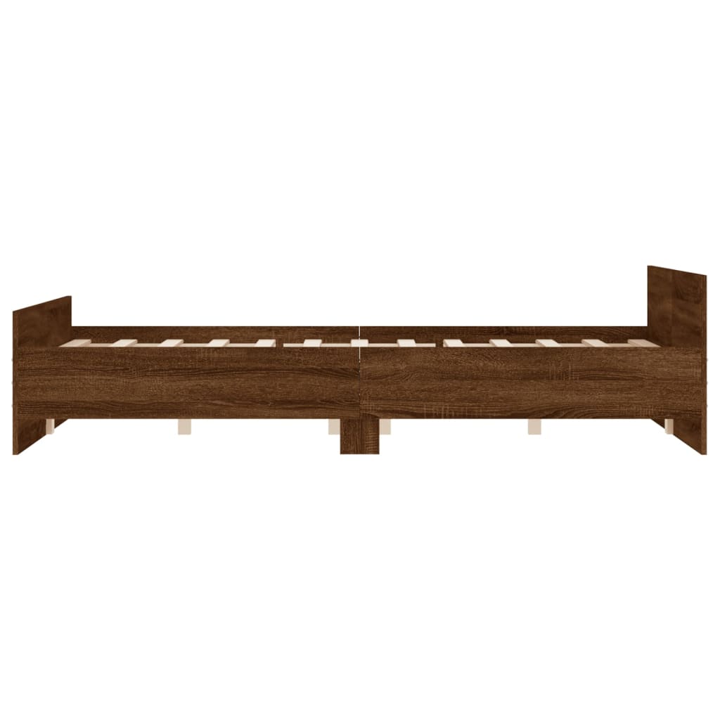 Cadre de lit sans matelas chêne marron 120x190 cm