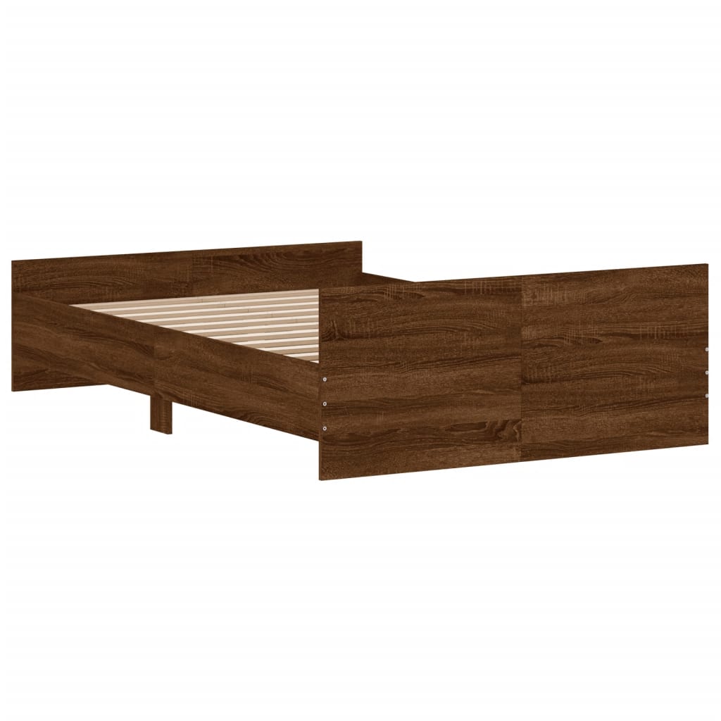 Cadre de lit sans matelas chêne marron 120x190 cm