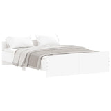 Cadre de lit sans matelas blanc 140x190 cm