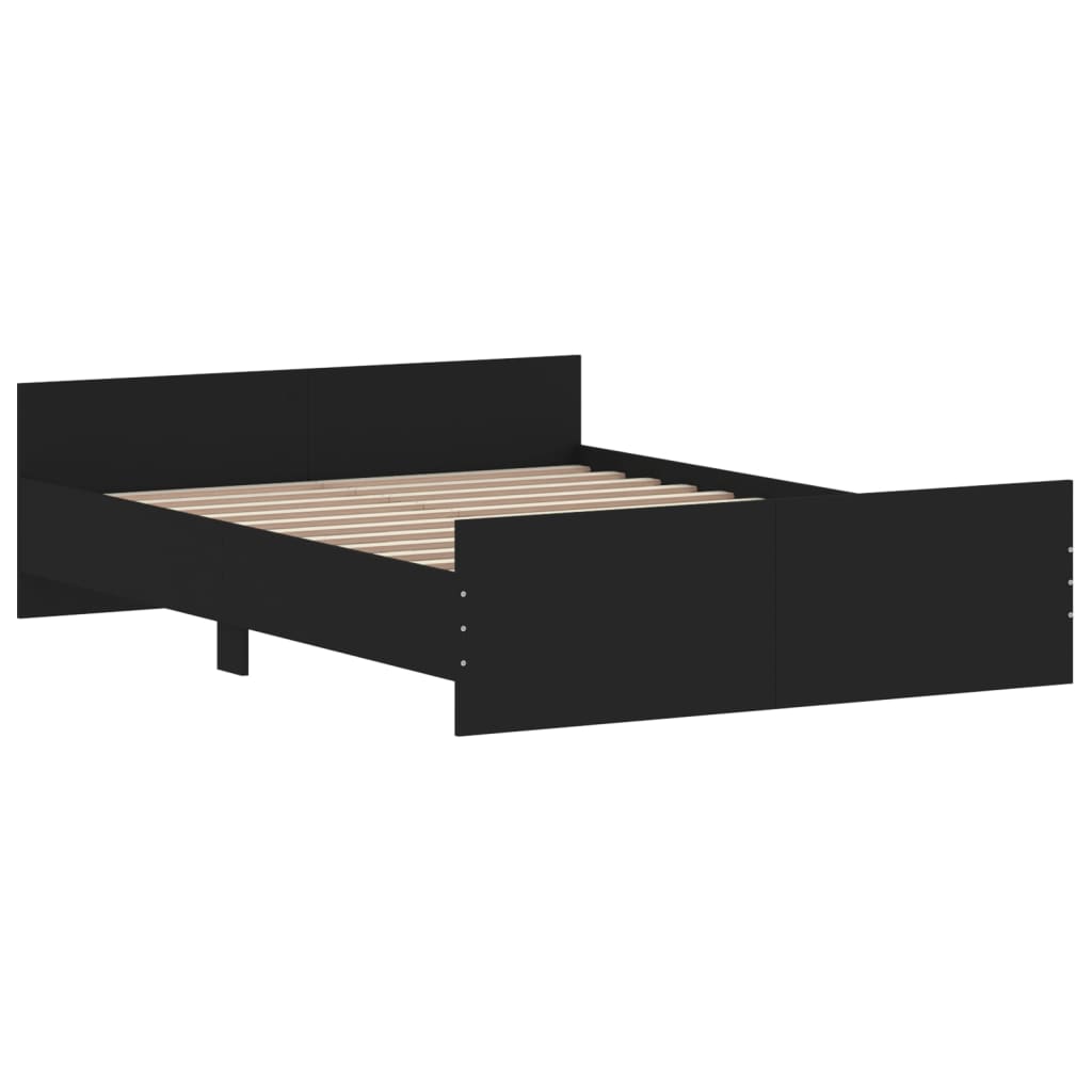 Cadre de lit sans matelas noir 140x190 cm