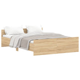 Cadre de lit sans matelas chêne sonoma 140x190 cm