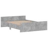 Cadre de lit sans matelas gris béton 140x190 cm