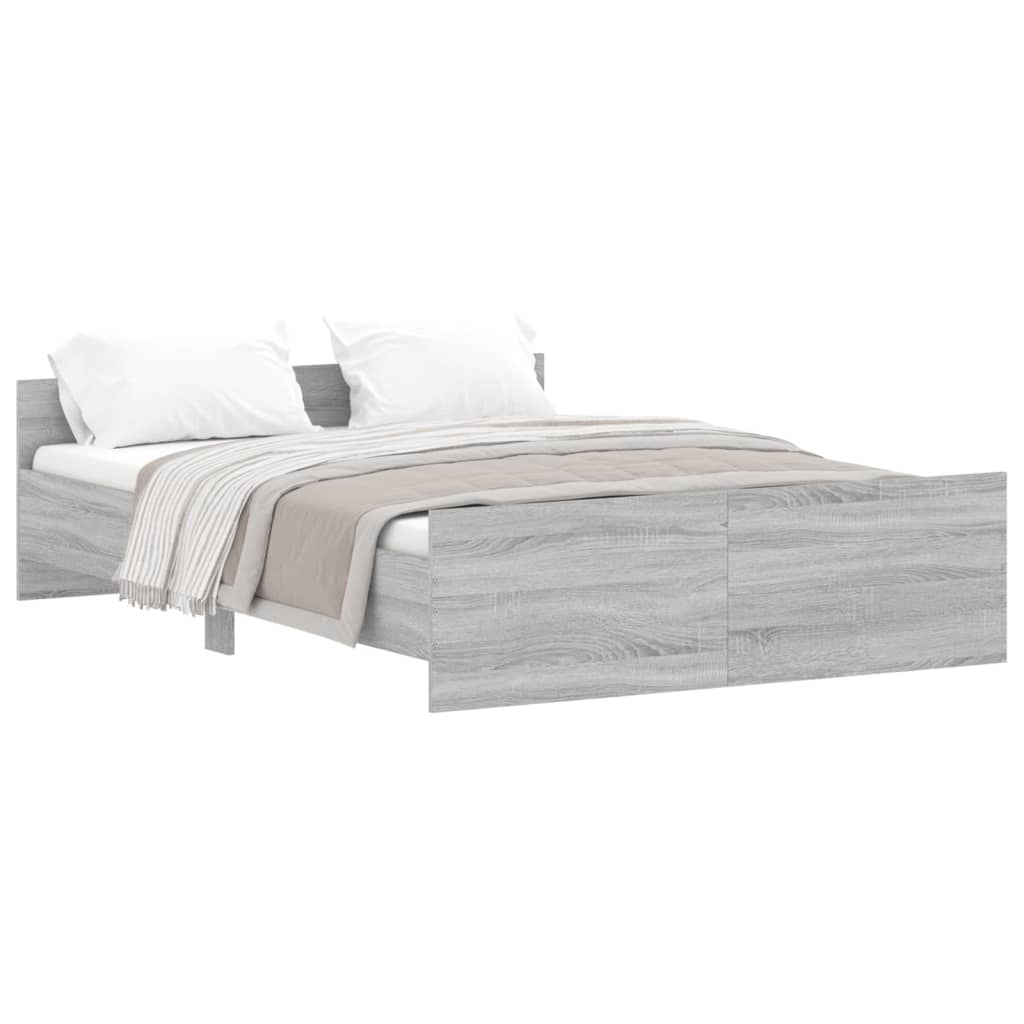 Cadre de lit sans matelas sonoma gris 140x190 cm