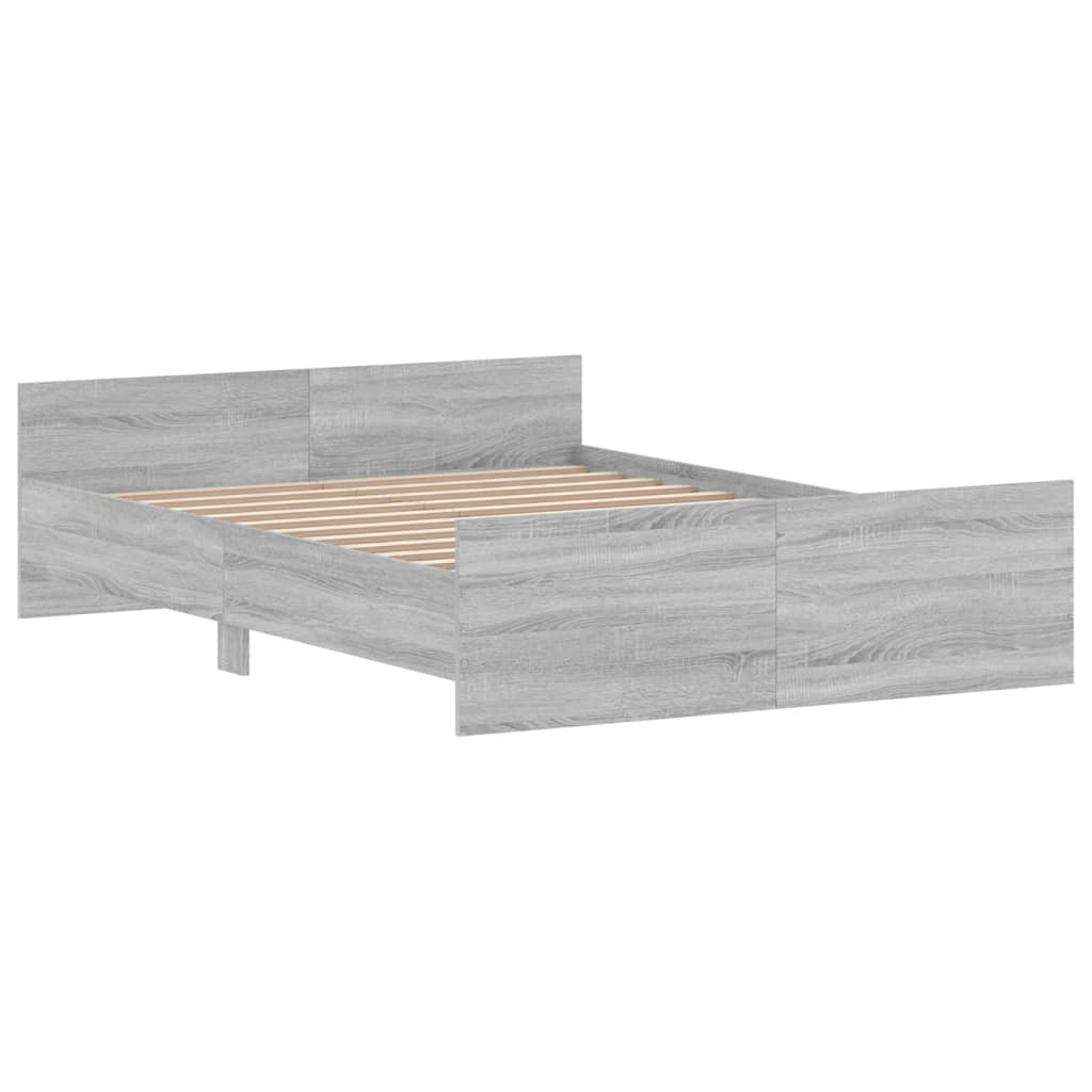 Cadre de lit sans matelas sonoma gris 140x190 cm