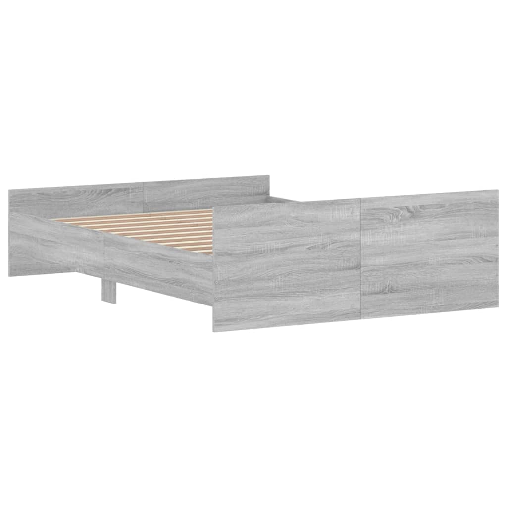 Cadre de lit sans matelas sonoma gris 140x190 cm